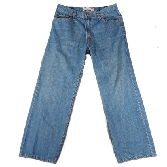 Levis 569 Jeans Men 37x31, Tag 36x32  Blue Denim Loose Straight 100% Cotton - Picture 1 of 12